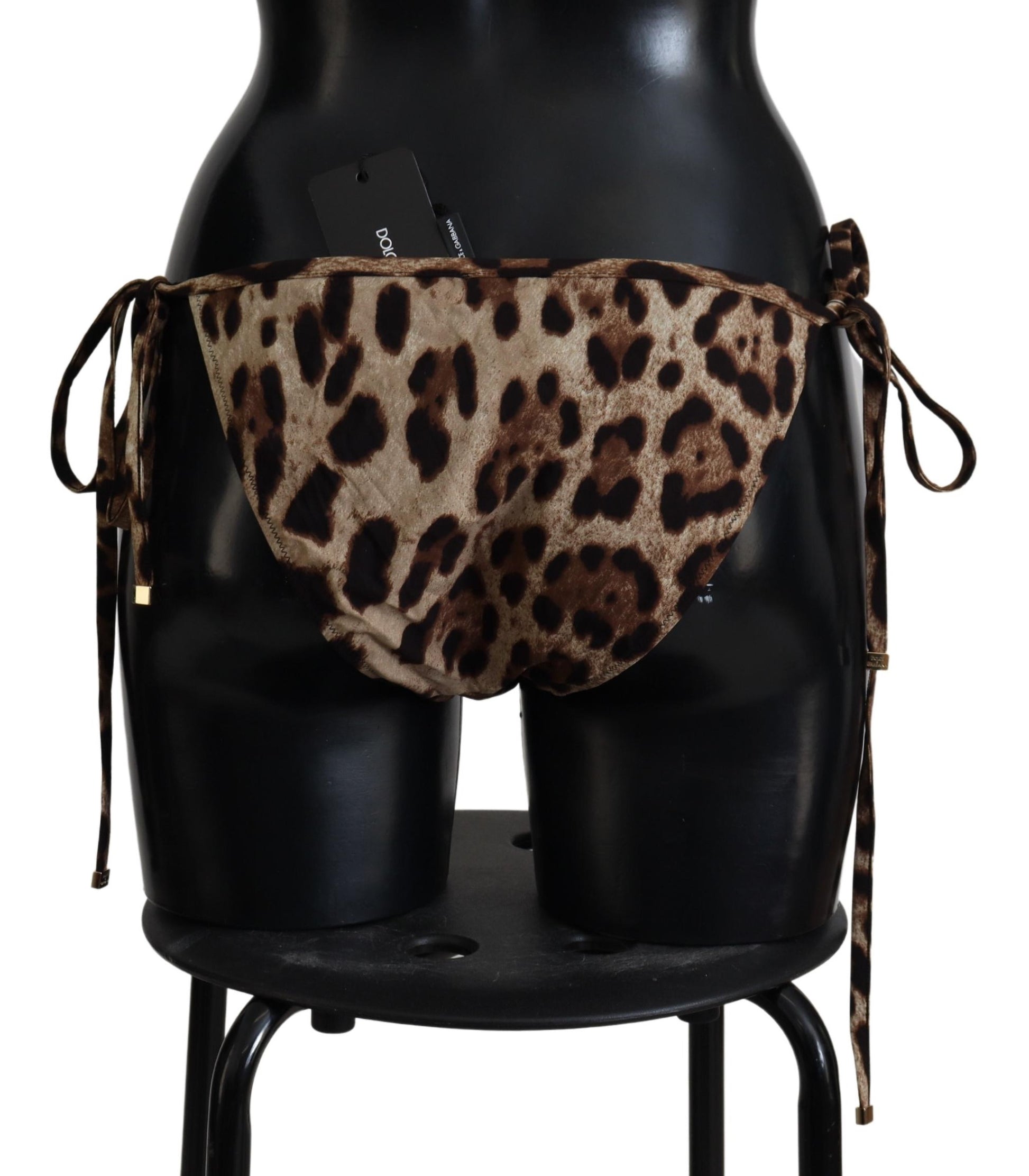 Dolce & Gabbana Brown Leopard Print Swimsuit Swimwear Bikini Bottom Dolce & Gabbana