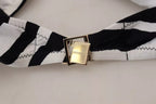 Dolce & Gabbana Black White Zebra Bandeau Swimwear Bikini Top - Eljoys Fashion 