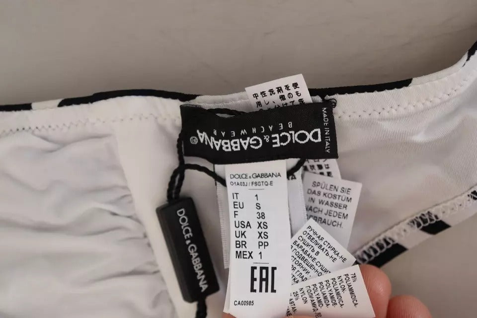 Dolce & Gabbana Black White Zebra Bandeau Swimwear Bikini Top Dolce & Gabbana