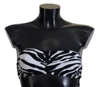 Dolce & Gabbana Black White Zebra Bandeau Swimwear Bikini Top - Eljoys Fashion 
