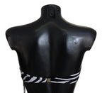 Dolce & Gabbana Black White Zebra Bandeau Swimwear Bikini Top - Eljoys Fashion 