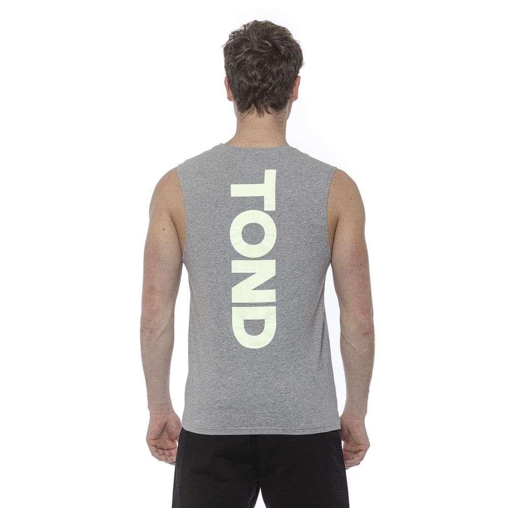 Tond Gray Cotton Men Tank Top Tond
