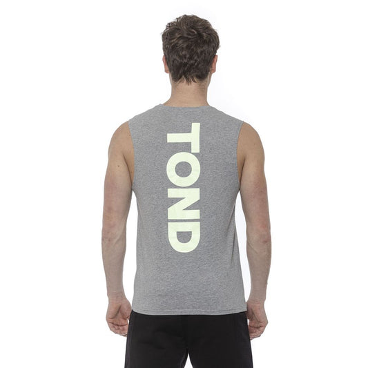 Tond Gray Cotton Men Tank Top Tond