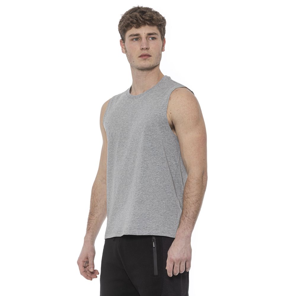 Tond Gray Cotton Men Tank Top Tond