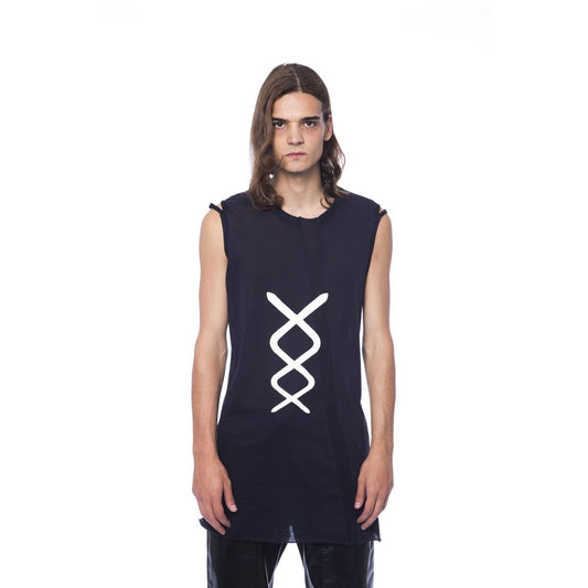 Nicolo Tonetto Black Cotton Men Tank Top Nicolo Tonetto