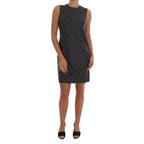 Dolce & Gabbana Gray Polka Dotted Sheath Wool Dress