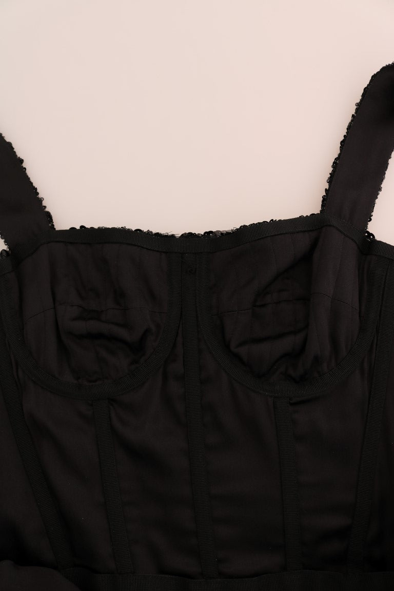 Dolce & Gabbana Black Red Polka Sequined Shift Dress Dolce & Gabbana