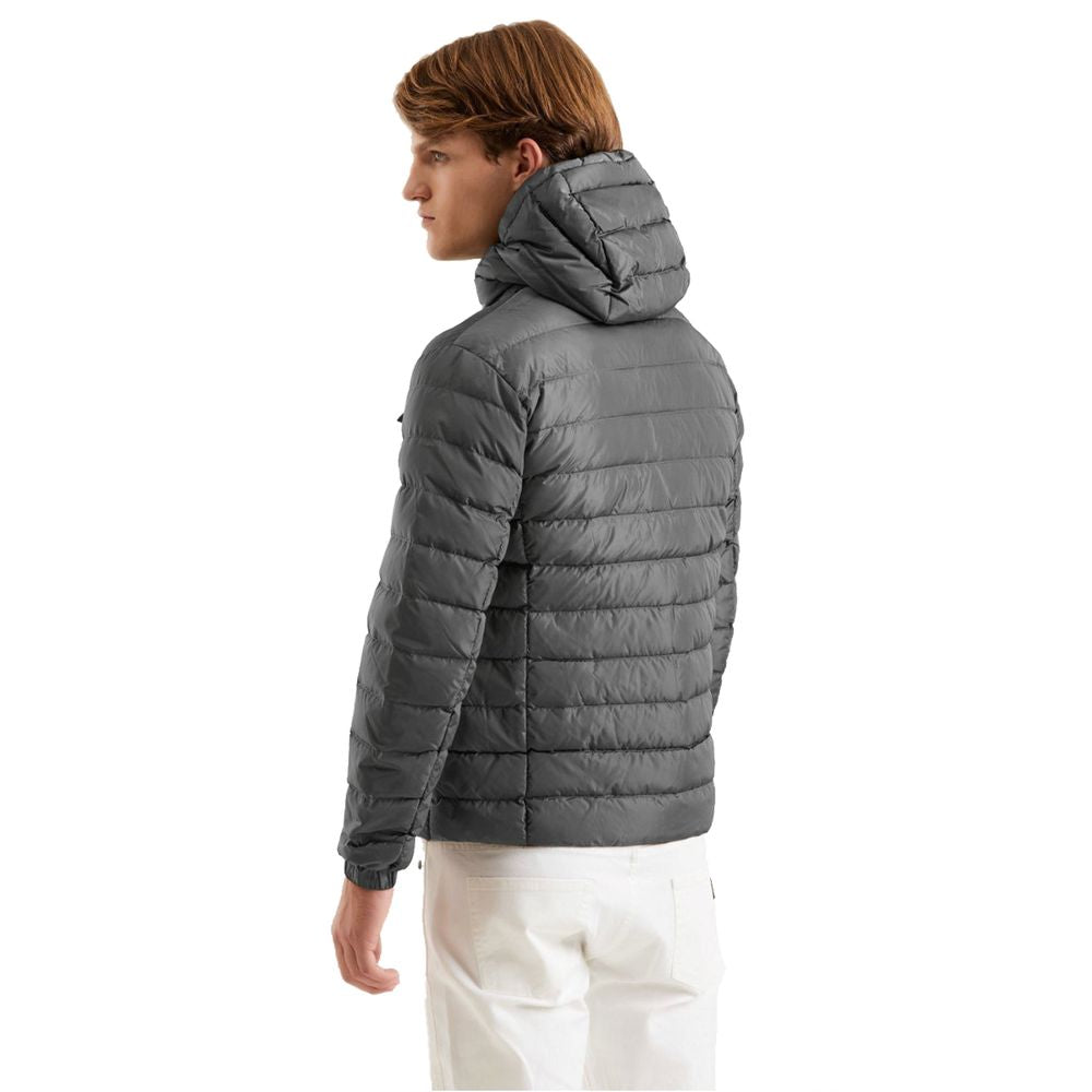 Refrigiwear Gray Nylon Men's Down Jacket Refrigiwear