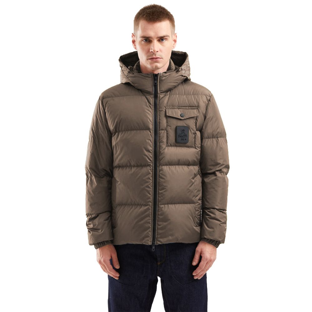 Refrigiwear Brown Nylon Men Jacket Refrigiwear