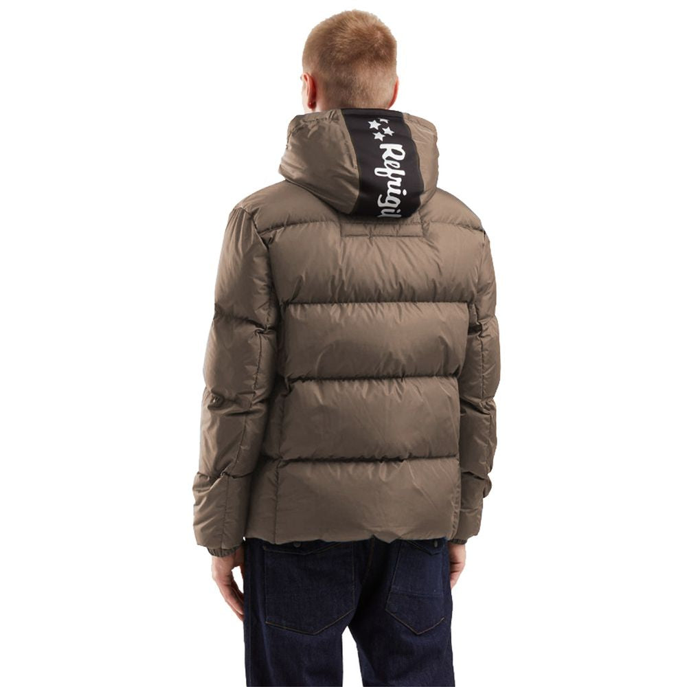 Refrigiwear Brown Nylon Men Jacket Refrigiwear