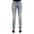 Versace Jeans Blue Wash Torn Stretch Slim Fit Jeans