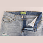 Versace Jeans Blue Wash Torn Stretch Slim Fit Jeans