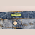Versace Jeans Blue Wash Torn Stretch Slim Fit Jeans