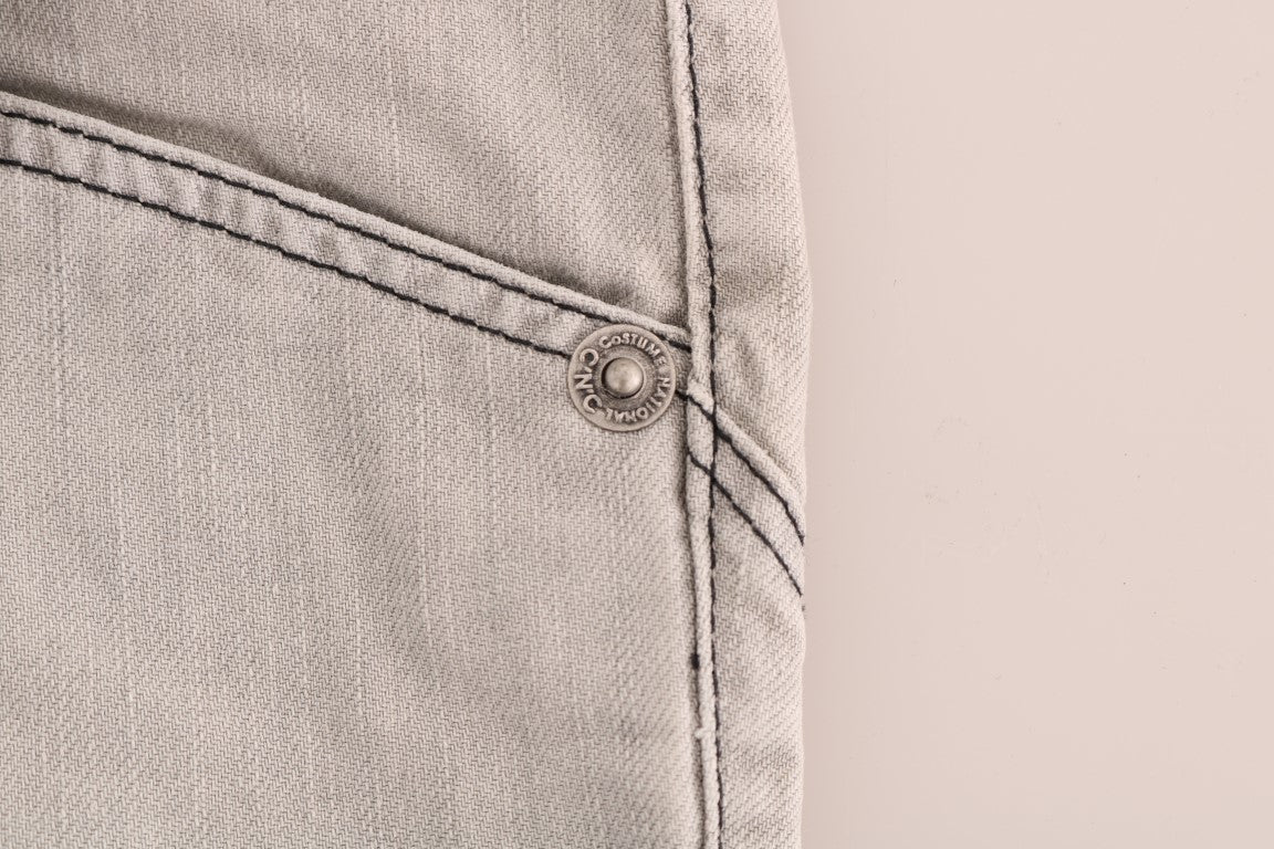Costume National Gray Wash Cotton Slim Jeans Costume National