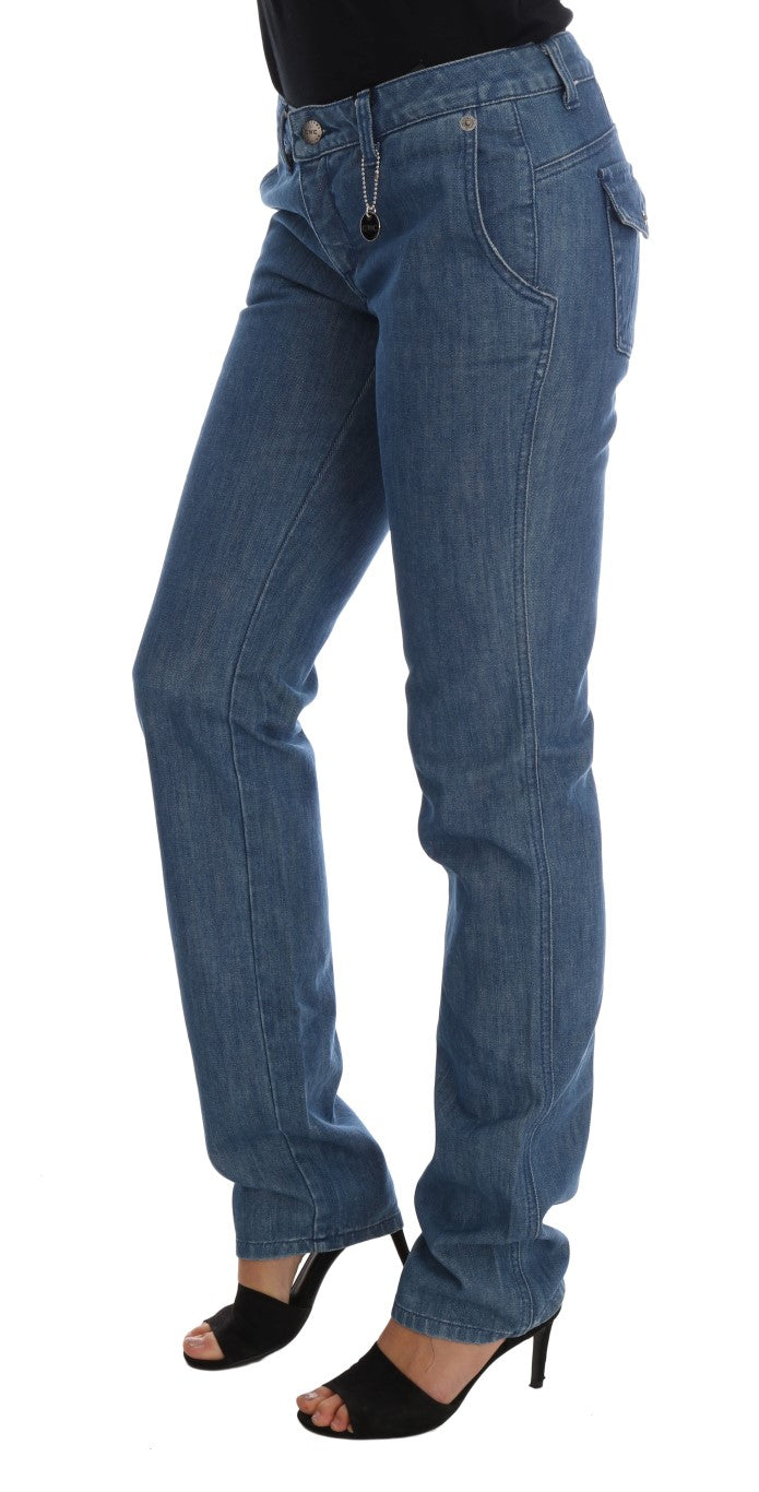 Costume National Blue Wash Cotton Slim Denim Jeans Costume National