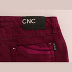 Costume National Red Wash Cotton Stretch Denim Jeans