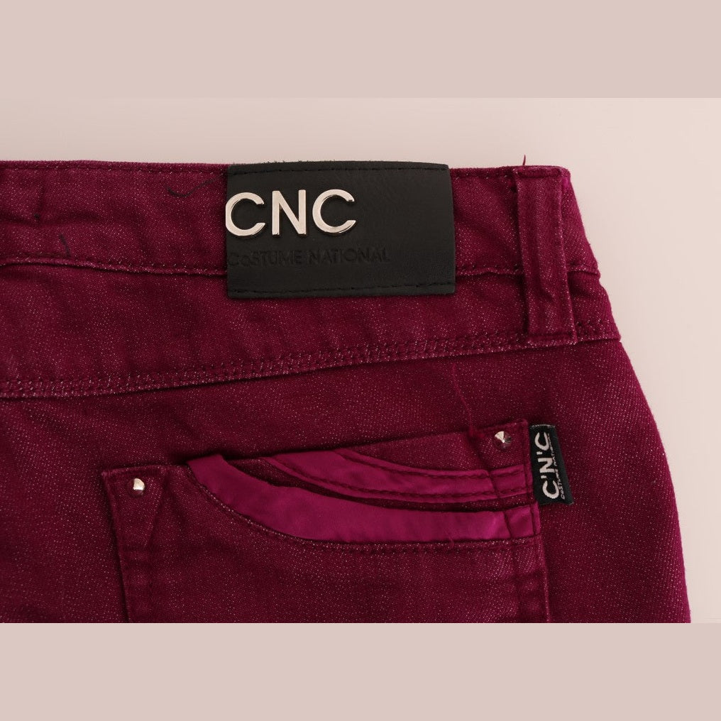 Costume National Red Wash Cotton Stretch Denim Jeans