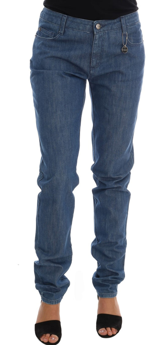 Costume National Blue Wash Cotton Boyfriend Fit Jeans Costume National