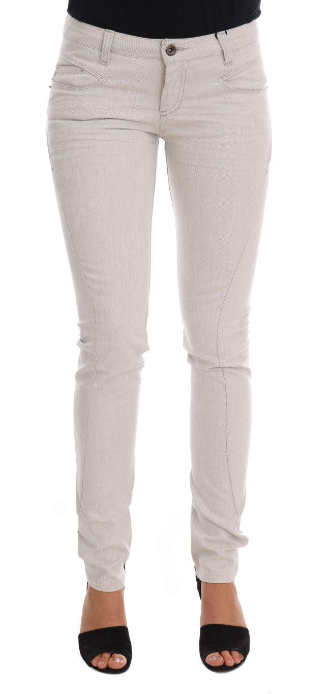 Costume National White Cotton Stretch Slim Jeans Costume National