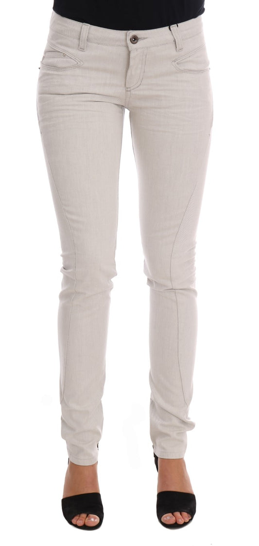 Costume National White Cotton Stretch Slim Jeans Costume National