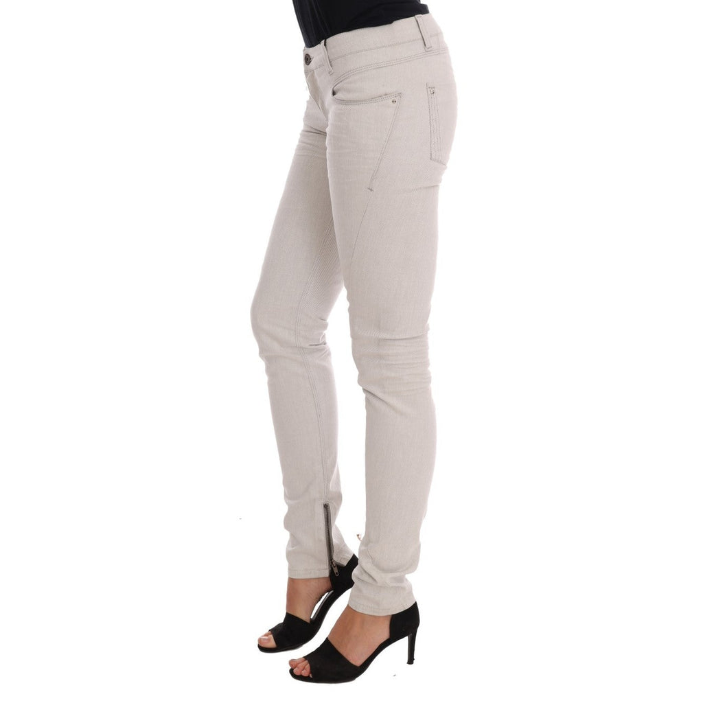 Costume National White Cotton Stretch Slim Jeans