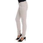 Costume National White Cotton Stretch Slim Jeans