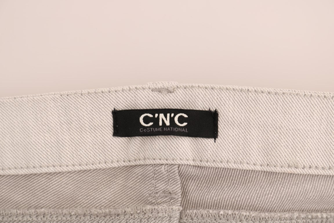 Costume National White Cotton Stretch Slim Jeans Costume National