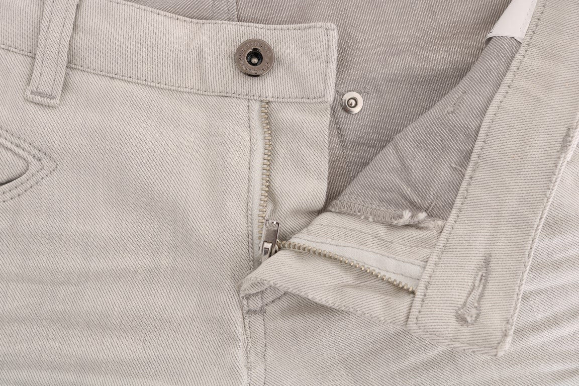 Costume National White Cotton Stretch Slim Jeans Costume National