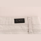Costume National White Cotton Stretch Slim Jeans