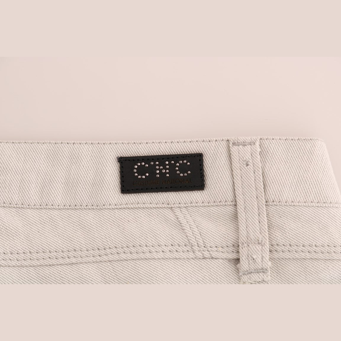 Costume National White Cotton Stretch Slim Jeans
