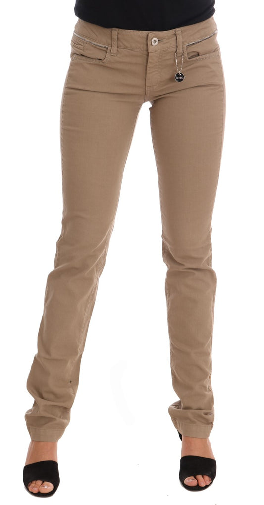 Costume National Beige Cotton Stretch Slim Fit Jeans Costume National