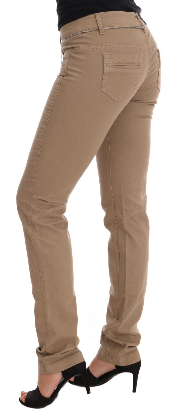Costume National Beige Cotton Stretch Slim Fit Jeans Costume National