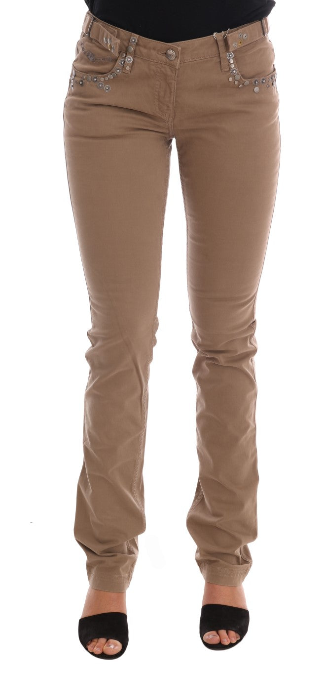 Costume National Beige Cotton Stretch Slim Fit Jeans Costume National