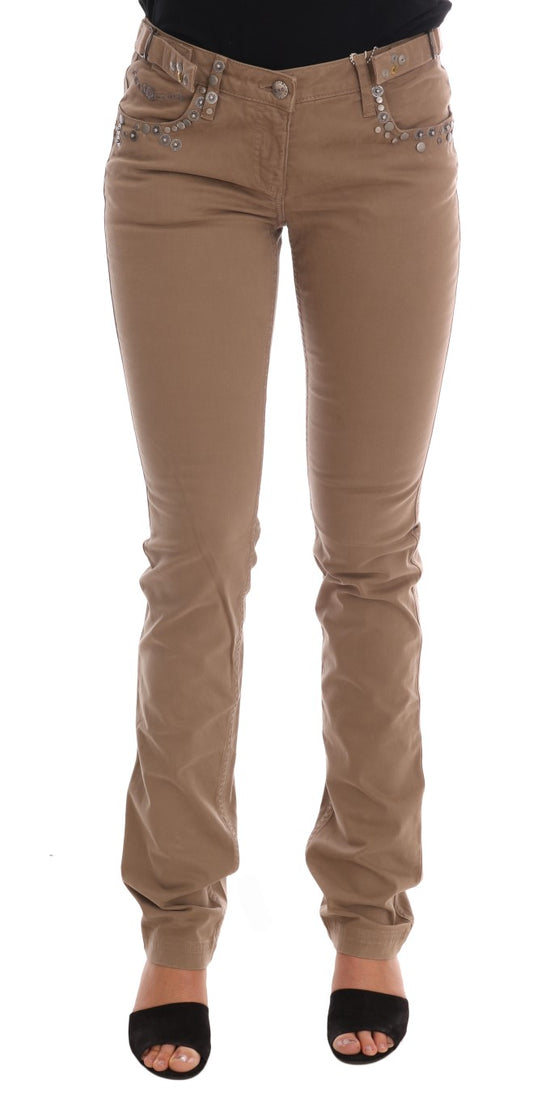 Costume National Beige Cotton Stretch Slim Fit Jeans Costume National