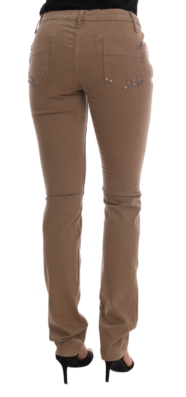 Costume National Beige Cotton Stretch Slim Fit Jeans Costume National