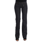 Dark blue cotton jeans by Costume National featuring a classic fit and minimalist design, shown on a model.