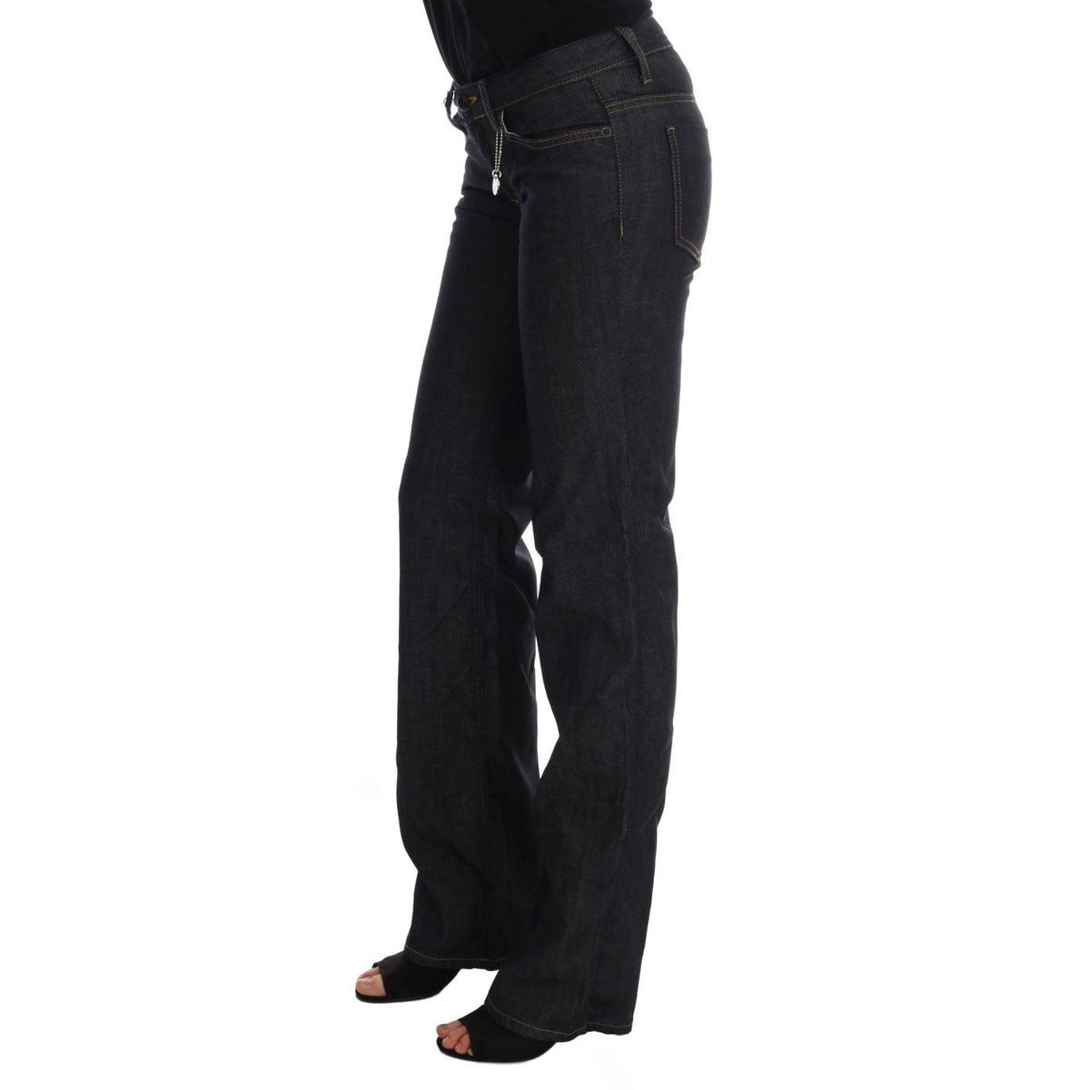 Dark blue Cotton classic fit jeans by Costume National, showing front view with pockets and belt loops.