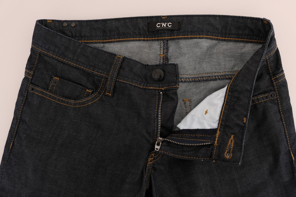 Costume National Dark Blue Cotton Classic Fit Jeans Costume National
