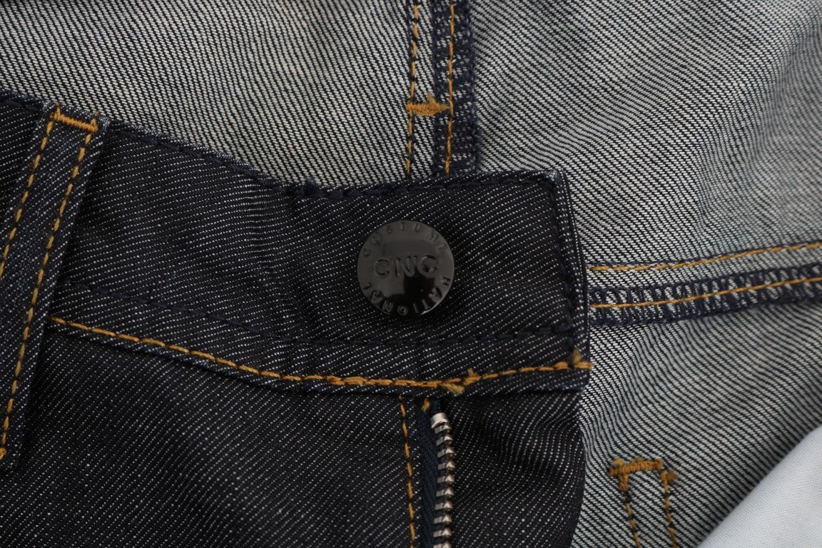 Costume National Dark Blue Cotton Classic Fit Jeans Costume National