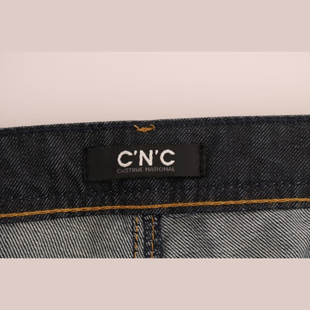 Dark blue Cotton classic fit jeans by Costume National, showing front view with belt loops and stitching details.