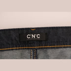 Dark blue Cotton classic fit jeans by Costume National, showing front view with belt loops and stitching details.