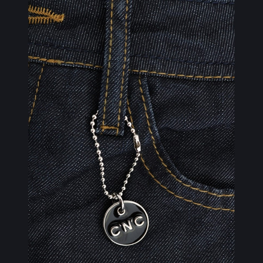Dark blue Cotton classic fit jeans by Costume National with a clean, tailored look and visible stitching on the front.