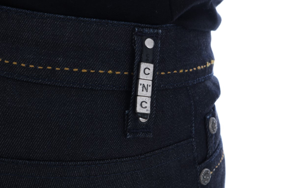 Costume National Blue Cotton Stretch Slim Fit Jeans Costume National