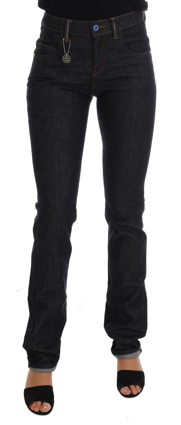 Costume National Blue Cotton Stretch Slim Fit Jeans Costume National