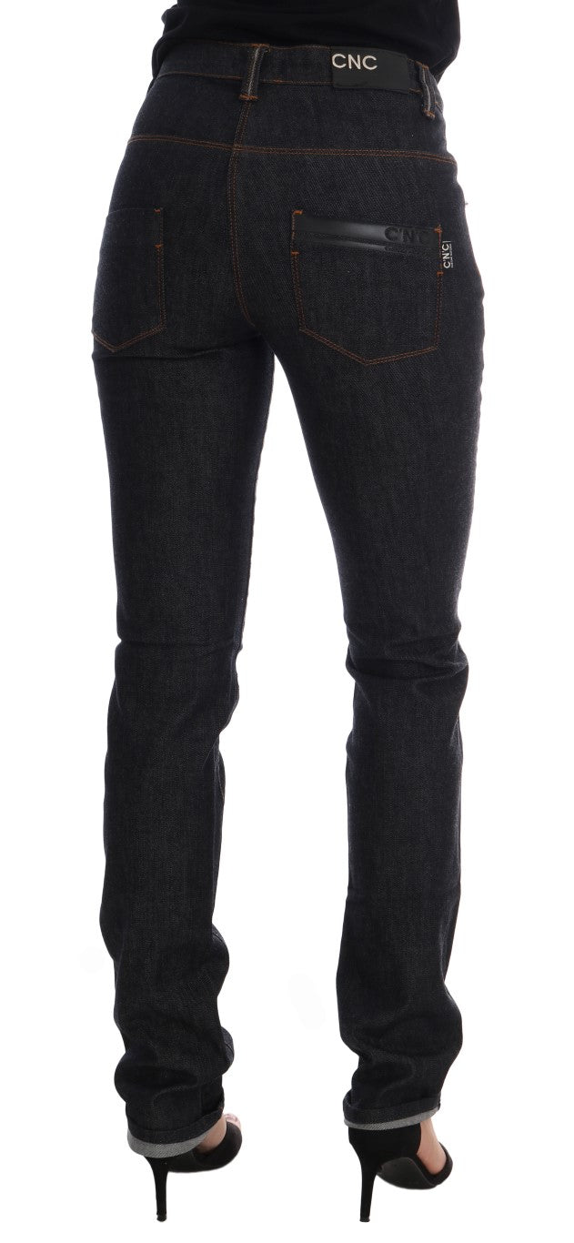 Costume National Blue Cotton Stretch Slim Fit Jeans Costume National