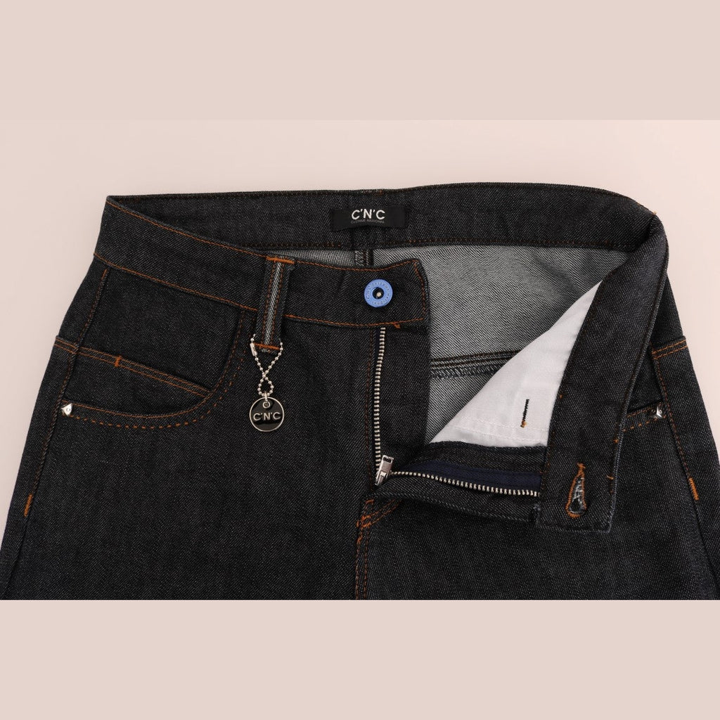 Costume National Blue Cotton Stretch Slim Fit Jeans