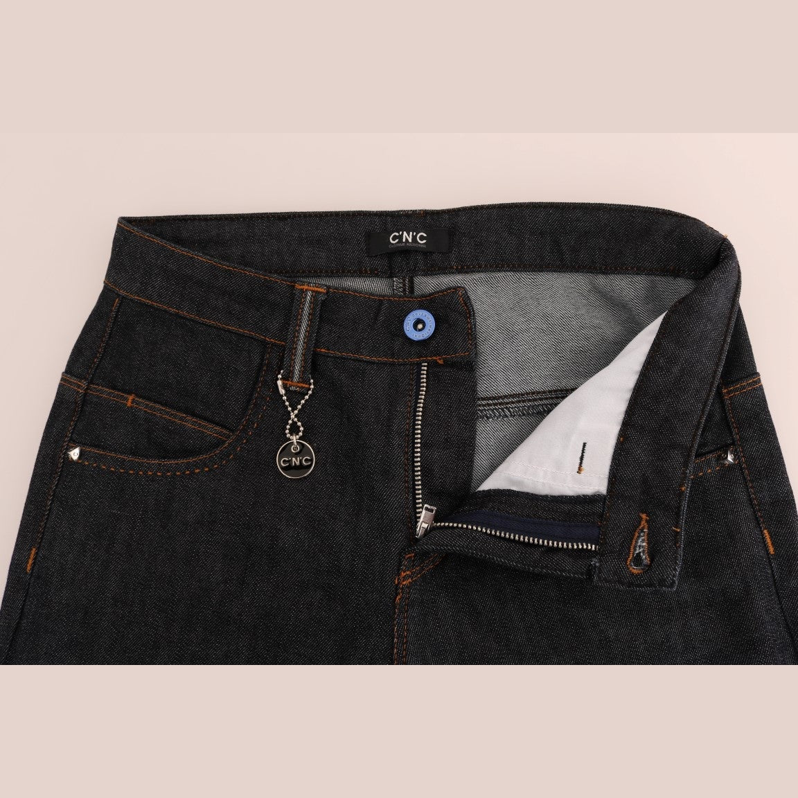 Costume National Blue Cotton Stretch Slim Fit Jeans