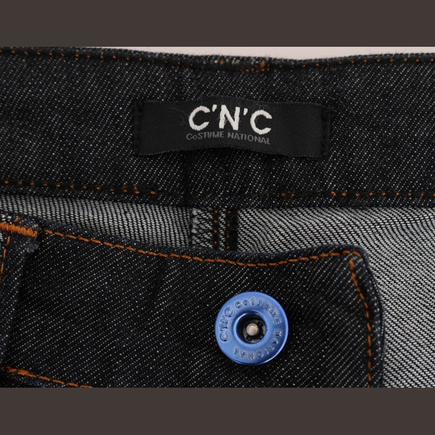Costume National Blue Cotton Stretch Slim Fit Jeans