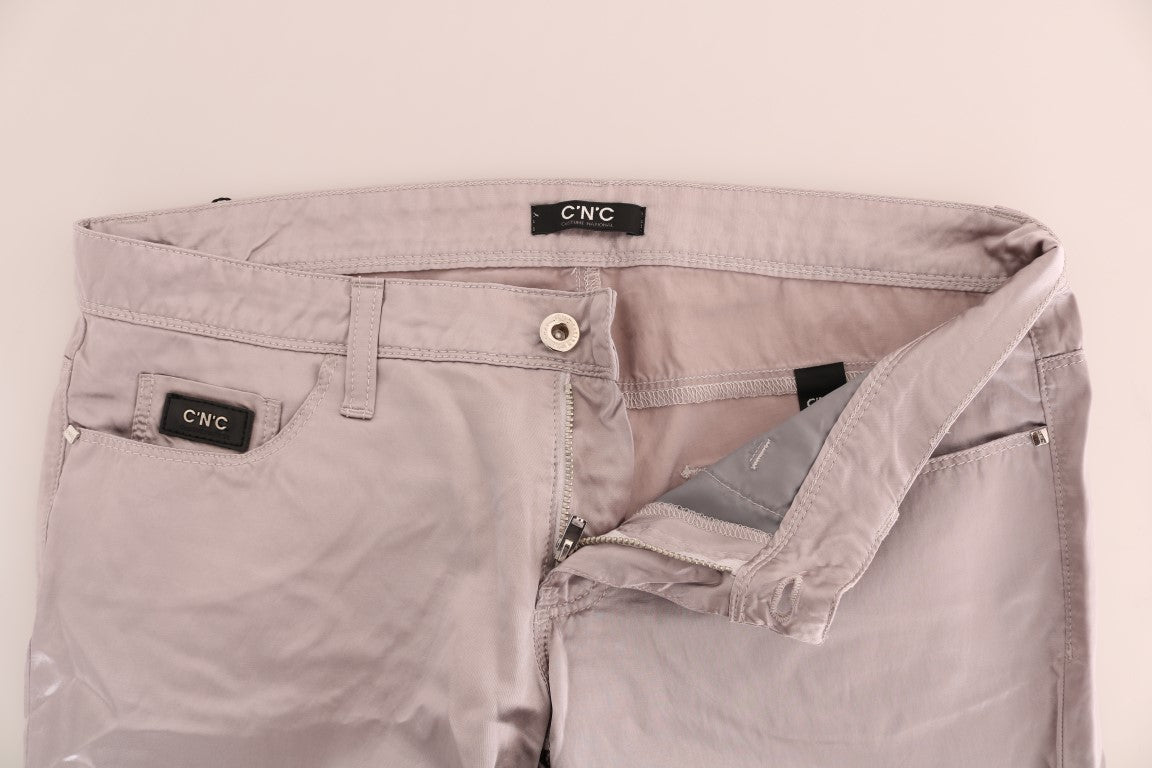 Costume National Beige Cotton Slim Fit Jeans Costume National