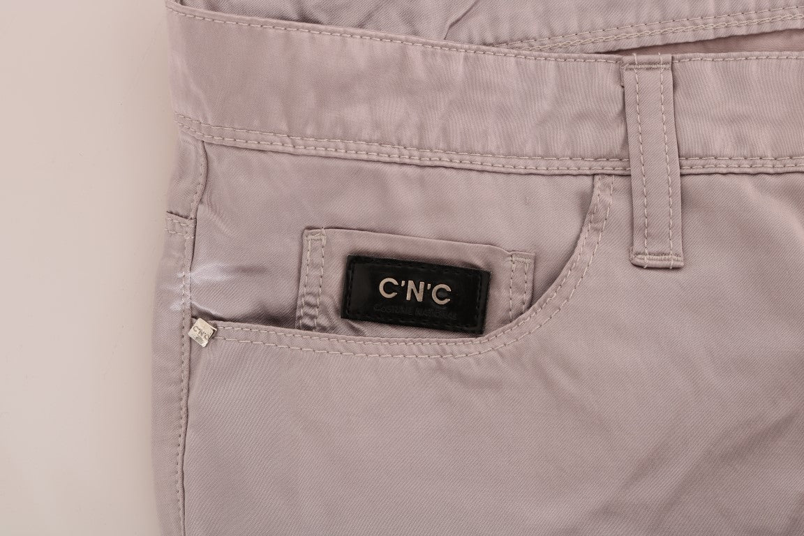 Costume National Beige Cotton Slim Fit Jeans Costume National